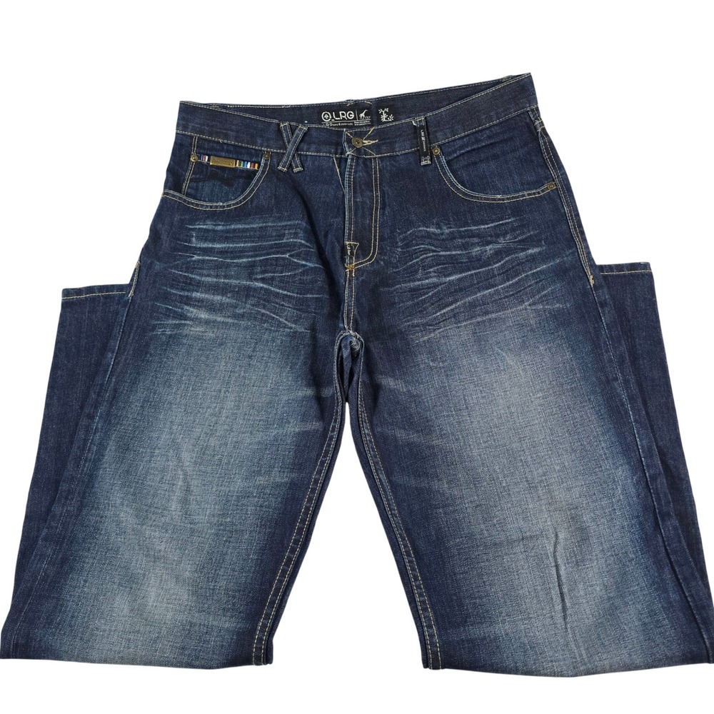 LRG Lifted Eschelon Mens Dark Wash Straight Leg Denim Jeans K08205C47 Size 38
